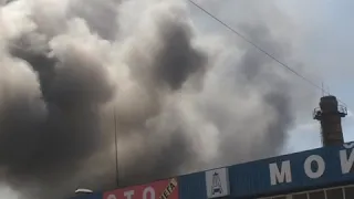 Пожар в Севастополе горит магазин гсм