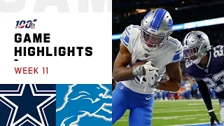 Cowboys vs. Lions Week 11 Highlights | NFL 2019