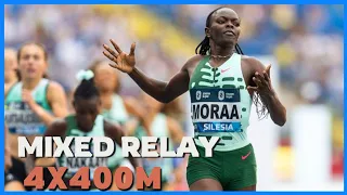 The 4x400M Mixed Relay Team Mary Moraa Anchored  In All African Accra Games 2024