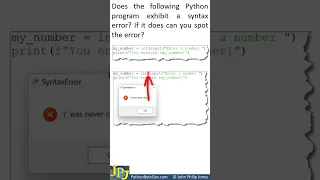 Python Exercise Syntax Errors 4