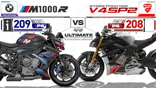 2023 BMW M1000R vs Ducati Streetfighter V4SP2 ┃ Ultimate Naked Bike Comparison