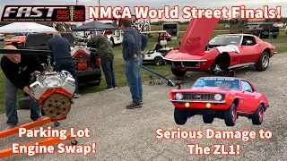 69 ZL1 Camaro Breaks a Driveshaft, Gets DESTROYED! L88 Corvette Engine Swap FAST Racing Series NMCA