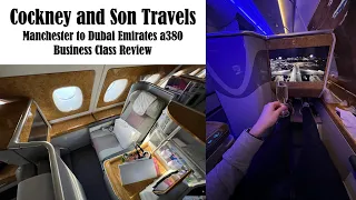 Manchester to Dubai Emirates a380 Business Class Review