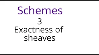 Schemes 3: exactness and sheaves
