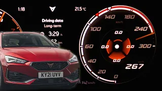 Cupra Leon VZ ST 2.0 TSI 310 HP acceleration 0-60 mph 0-100-200-250 km/h top max speed GPS drag time