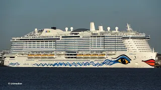 AIDAcosma | 1st awesome beautiful sunny day of the new AIDA Cruises ship in Bremerhaven | 4K-Video