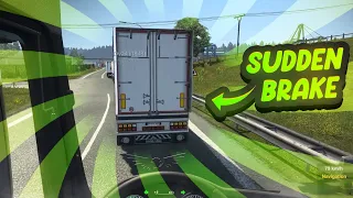NOOBS on the road #3 - Sudden brake | Funny moments - ETS2 Multiplayer