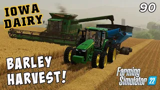 Harvesting Barley and other summer jobs on IOWA DAIRY UMRV EP90 - FS22