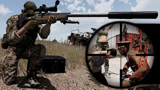 Ukrainian sniper rescues female soldiers, killed Russian extremist battalion. - ARMA 3