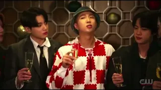 BTS X JINGLE BALL 🥂💜2021 was so amazing, so now let’s make a toast to 2022. 1,2,3 cheers!”