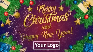 Animated Christmas Card Template || Christmas Fireplace ||Christmas Logo Animation template