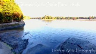 Starved Rock State Park, Illinois. Amazing waterfall Drone footage