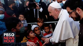 Pope urges compassion toward migrants in Lesbos, but doesn't openly condemn Greek pushback