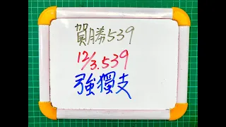 【今彩539】12月3日(六)強獨支#539 號碼