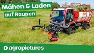 Mähwerk und Ladewagen auf Raupen | Lindner Unitrac & BB Umwelttechnik | Traktortechnik am Freitag