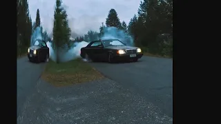 Mercedes W124 S124 Turbo Diesel-OM605 OM606-burnout and hot diesel donuts under the phonk