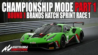 Assetto Corsa Competizione - Championship Mode Part 1 | Sprint Race 1 Brands Hatch | Ferrari 488 GT3