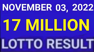 LOTTO RESULT TODAY 9PM NOVEMBER 3 2022