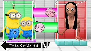 BRAIN EXCHANGE MINIONS FAMILY vs MOMO in MINECRAFT ! WHAT'S INSIDE MINIONS - Animation Gameplay