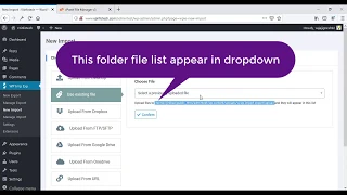 WordPress Import Export Plugin Upload Existing file