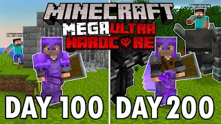 I Survived 200 Days in Mega Ultra Hardcore Minecraft... Minecraft Hardcore 100 Days