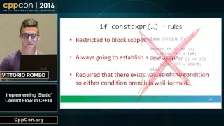 CppCon 2016: Vittorio Romeo “Implementing `static` control flow in C++14"