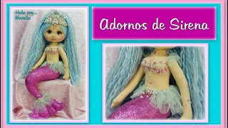 ADORNOS Y DECORACIÓN DE LA ( muñeca ) SIRENA DE TELA  video - 592
