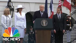 President Donald Trump Leads WH Arrival Ceremony For French President Emmanuel Macron | NBC News