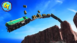 Train Accidents Derailments ✅ Railroad End Fall from a Cliff ⏹ BeamNG DRIVE