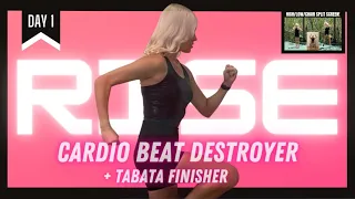 EXTREME CARDIO BEAT DESTROYER + TABATA FINISHER | RISE DAY 1 | High/Low/Chair Split Screen