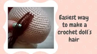 The easiest way to make amigurumi hair - Amigurumi crochet tutorial