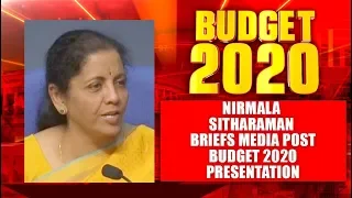 Finance Minister Nirmala Sitharaman Briefs The Media Post Union Budget 2020 Presentation