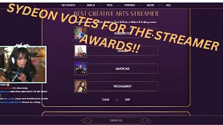 SYDEON VOTES FOR THE STREAMER AWARDS