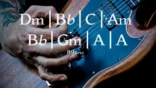 Slow Straight Hard Rock Guitar Backing Track D Minor Jam