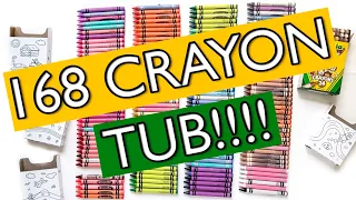 Unbox and Sort 168 Crayons from the Crayola Crayon 168 Tub Featuring Colors of the World