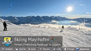 Skiing Mayrhofen ⛷️ Tour of the entire ski area (Penken, Horberg, Rastkogel, Eggalm) - GPS Stats