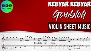 Karaoke || Kebyar - Kebyar (Gombloh) || Violin Sheet Music