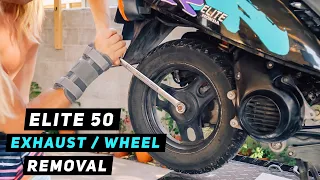 Honda Elite 50 Exhaust / Rear Wheel Removal | Mitch's Scooter Stuff