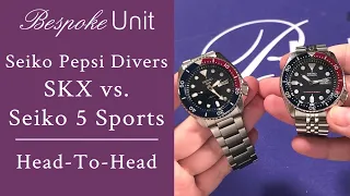 Seiko SKX vs Seiko 5 Sports "5KX" - Pepsi Diver Comparison (SKX009 vs SRPD53)