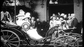 Crown Prince Wilhelm, Kaiser Wilhelm II, Empress Augusta Viktoria, and Crown Prin...HD Stock Footage