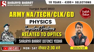 Imp. ques. of optics- Army Nursing Assistant /TECH/CDS / Target 26 April  2023- by Varun Sir