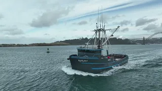 Fishing Vessel Lady Law leaving Newport going out to sea!