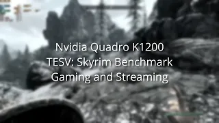 Nvidia Quadro K1200 4GB - TESV: Skyrim Benchmark- Gaming and Streaming