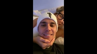 Justin and Hailey Bieber kisses -  IG Live 2020