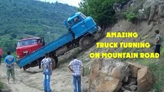 AMAZING Truck Turning Hardly On Mountain Road - Amazing Truck Driver Skills Compilation