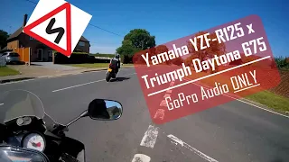 POV Yamaha R125 & Triumph Daytona 675 [Raw Onboard] | GoPro Audio 2