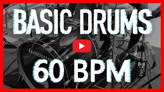 Basic Slow Rock Drum Track 60 BPM Drum Beat (Isolated Drums) [HQ]