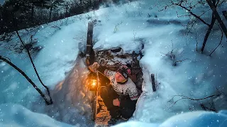 1 YEAR IN A CAVE ALONE | THE BEST SHELTER FOR SURVIVAL WITH A STOVE IN FROSTY WEATHER