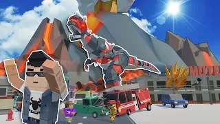 SUPER VOLCANO UNLEASHES FIRE T-REX! - Tiny Town VR Gameplay - Oculus VR Game