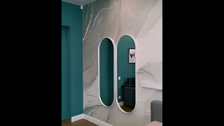 Зеркало Айрон Капсула в белой металлической раме
